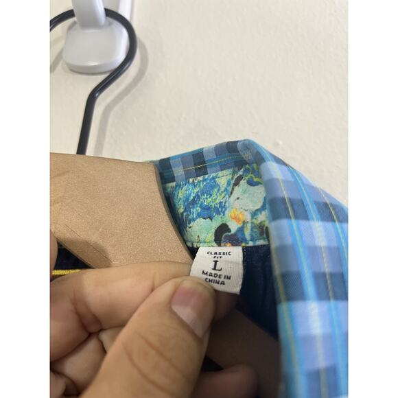 Robert Graham Check Plaid Resort Retro Classic Shirt L Flip Cuff Preppy Vacay - Picture 3 of 14